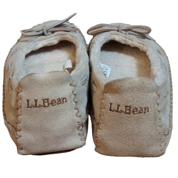 L.L.Bean Hearthside Suede Sherpa Lined Moccasins - Picture 3 of 12